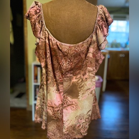 Venezia brown pink fairycore y2k babydoll top - Picture 3 of 4